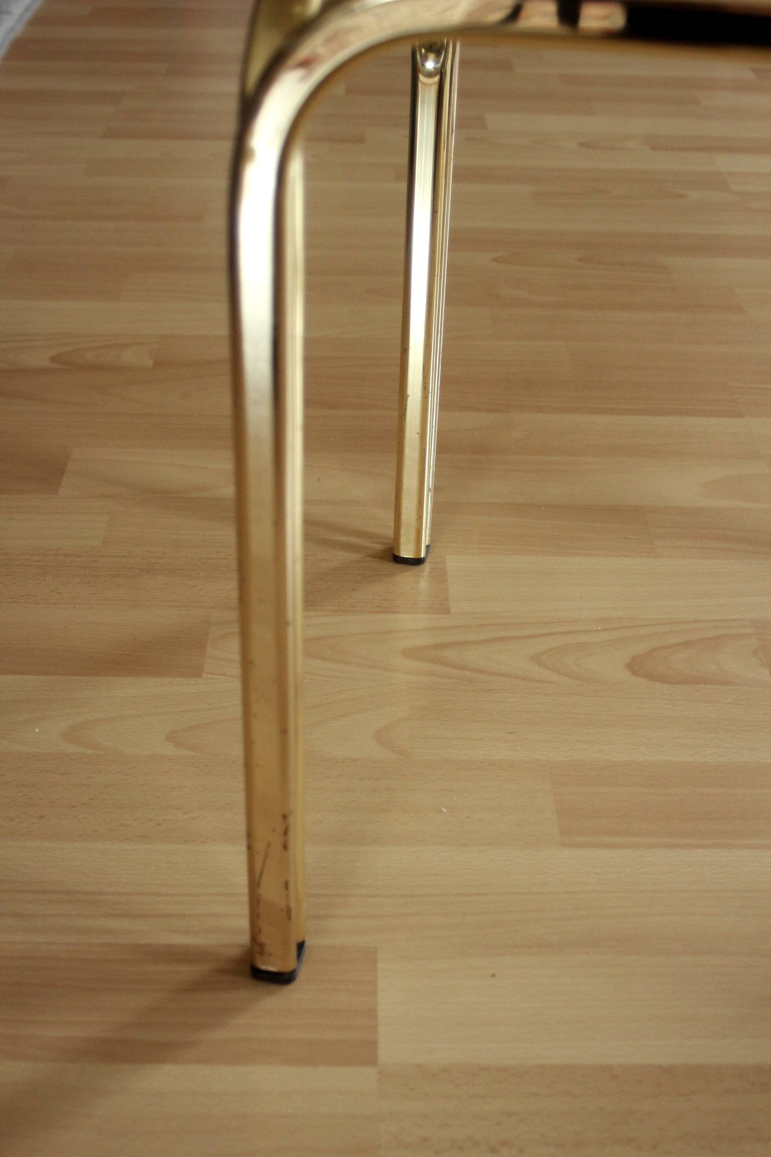 Brass side table with smoked glass plate - Vintage