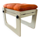 Tabouret d'appoint orange vintage / pouf / marchepied de cuisine