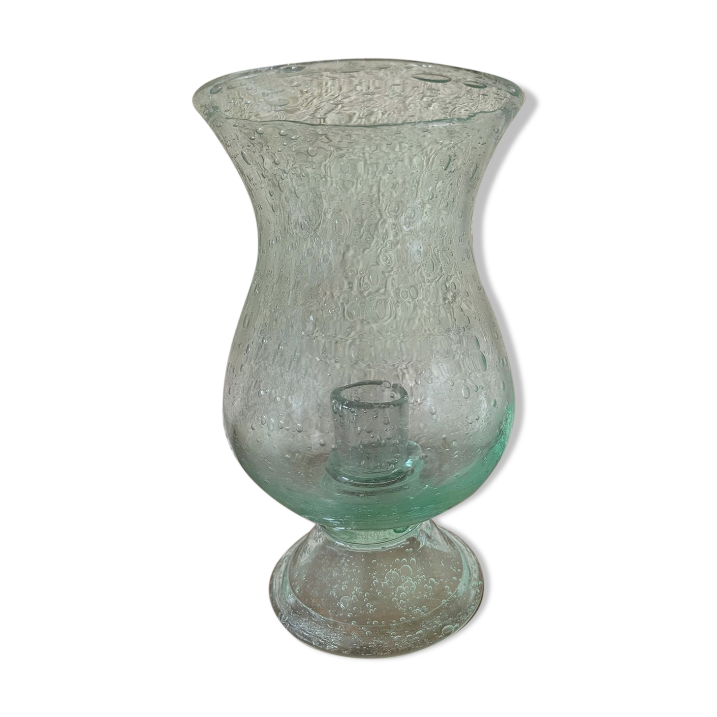 Biot glass photophore pale green color