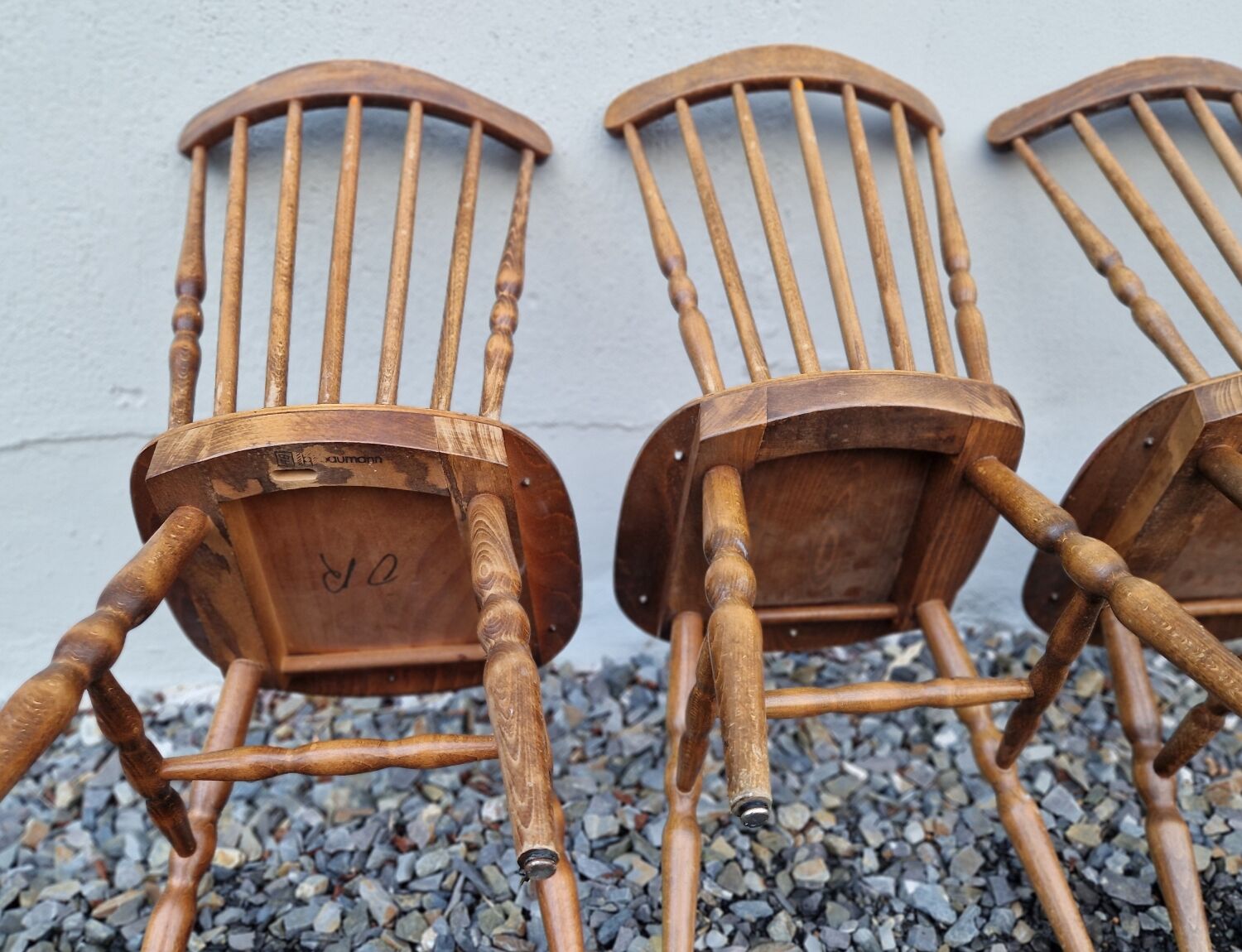 Set of 6 Baumann chairs in turned wood
