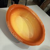 Plat breton en céramique marron et jaune