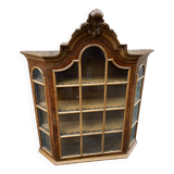 Hanging display case baroque style walnut circa 1950