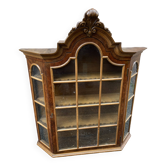 Hanging display case baroque style walnut circa 1950