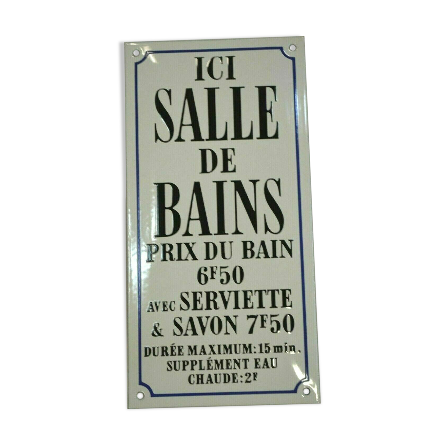 Enamelled plate "bathroom"