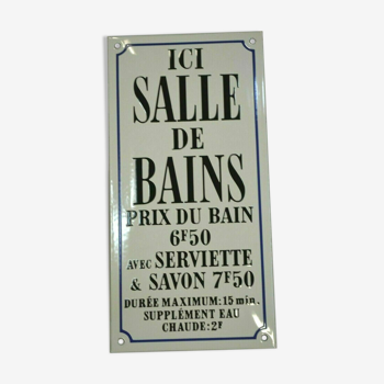 Plaque émaillée "salle de bains "