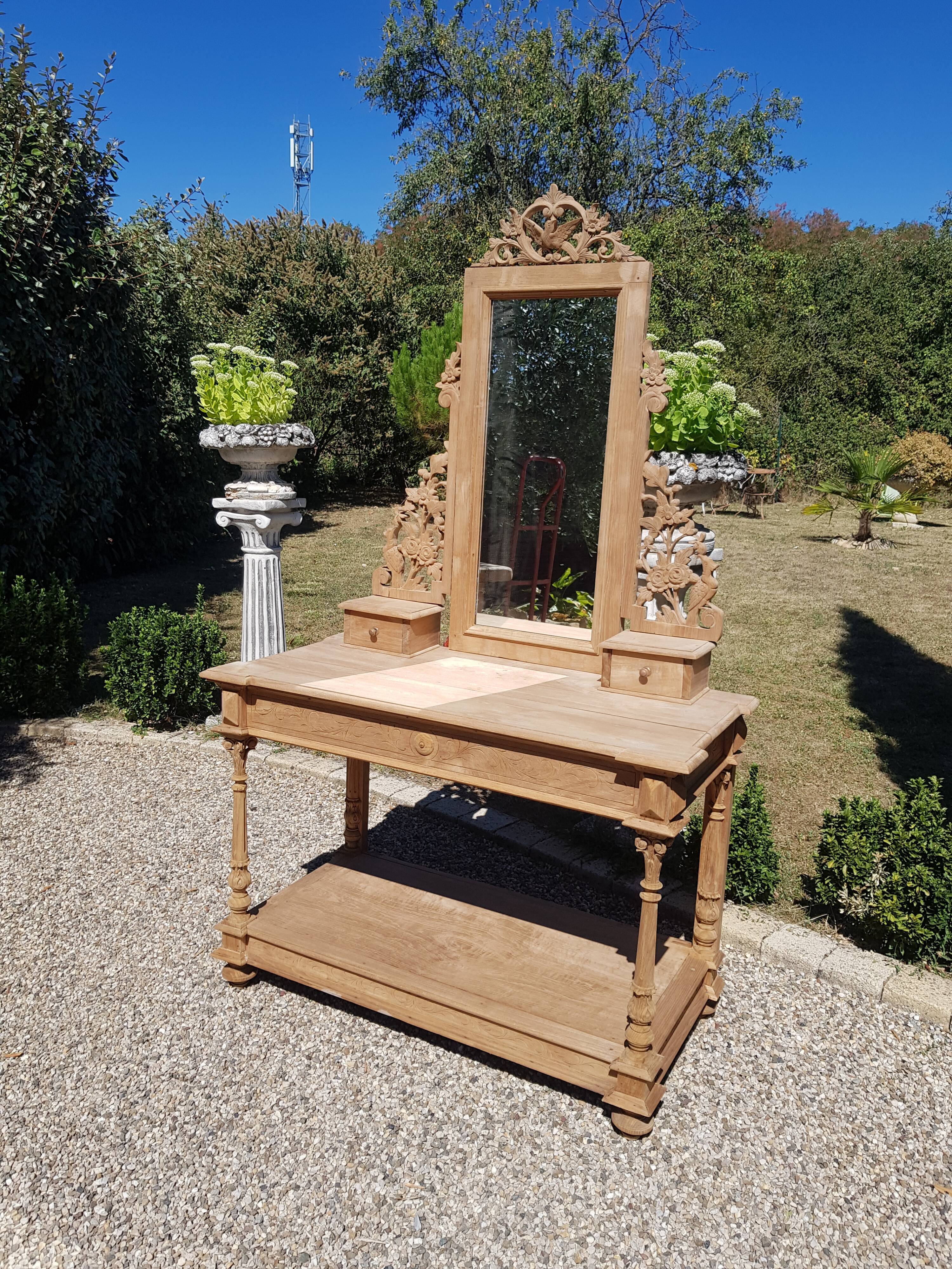 Raw oak dressing table