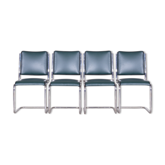Ensemble de quatre chaises de salle à manger Bauhaus conçues par Anton Lorenz pour Slezak Factories
