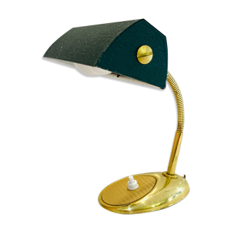 Lampe verte et doré années 30