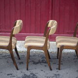 Set of 6 vintage chairs Self n14 solid wood 1960