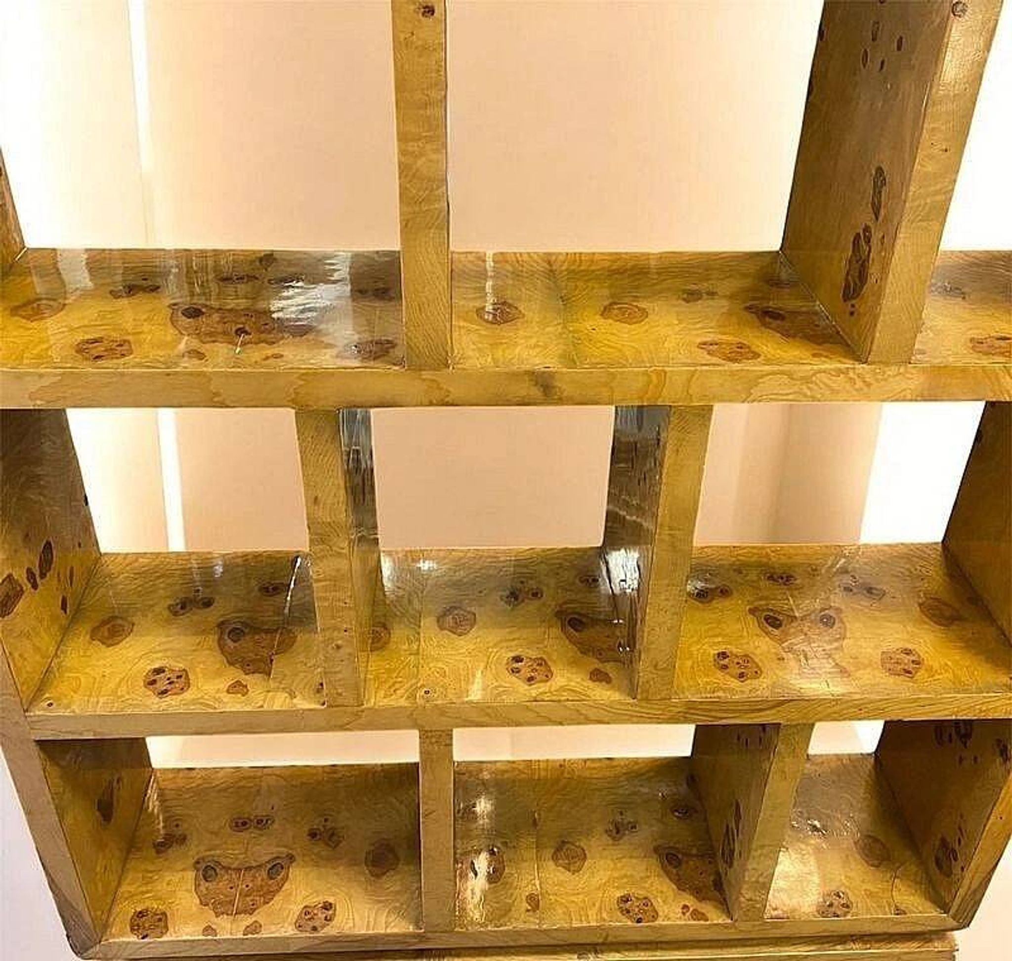 Bibliothèque Art déco en loupe d’orme et bois de hêtre