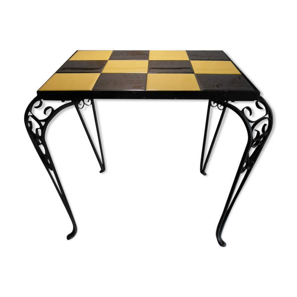 Table d'appoint en fer forgé vintage