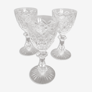 Set de 3 verres ancien cristal st Louis