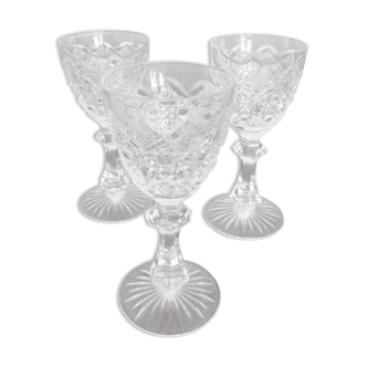 Set of 3 old St Louis crystal glasses