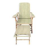 Vintage wicker rattan lounge chair