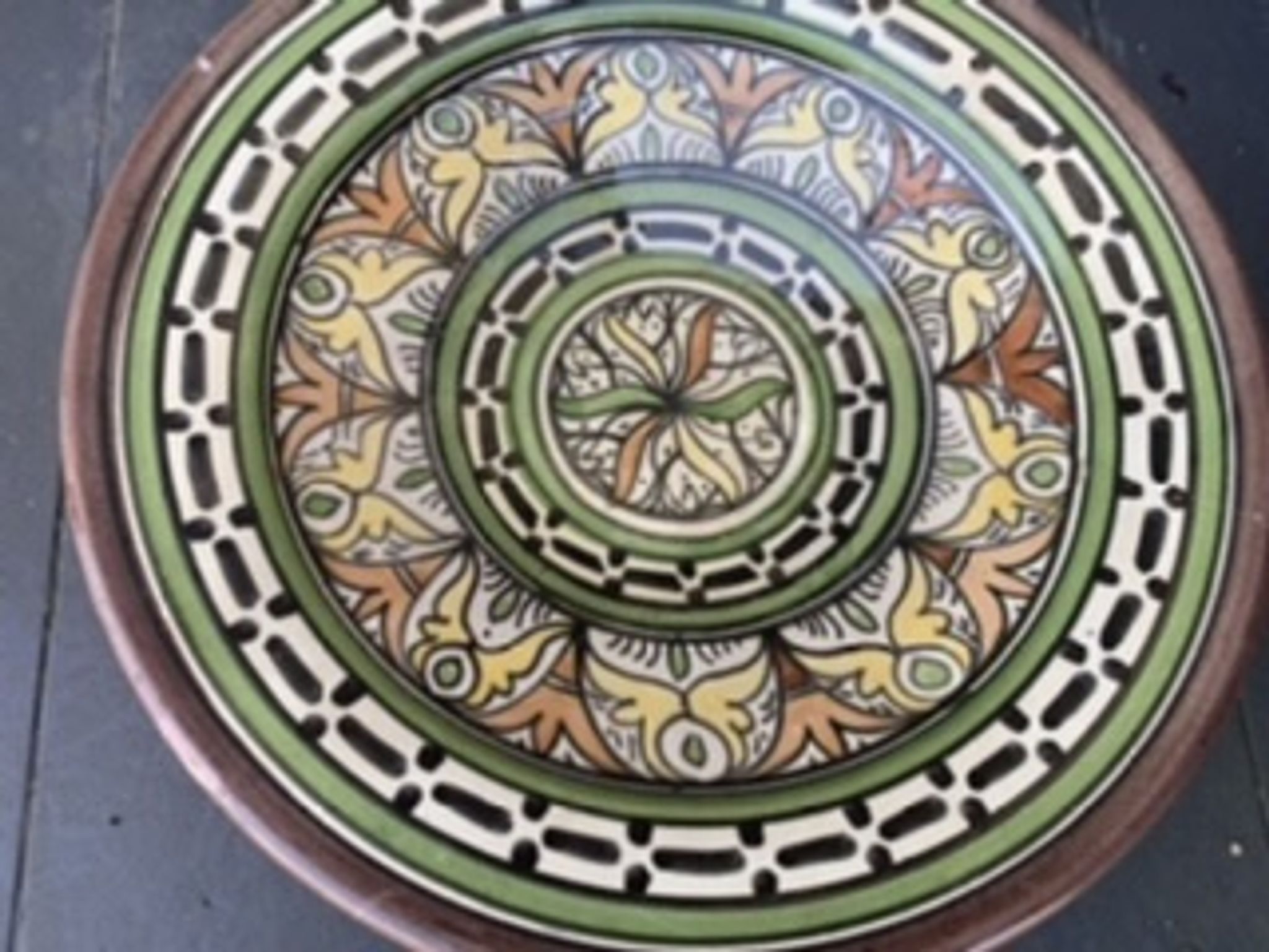 Oriental hand painted decorative cup signed safi Morocco vintage