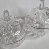Pair of crystal candy boxes, Italy