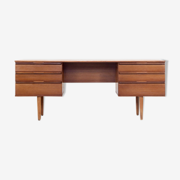 Midcentury Avalon Bureau en teck / Coiffeuse. Vintage Moderne / Danois / Scandinave Style.