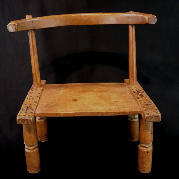 Ancienne et authentique chaise baoulé baule akan - côte d'ivoire