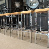 Lot of 6 old bar top stools 1970