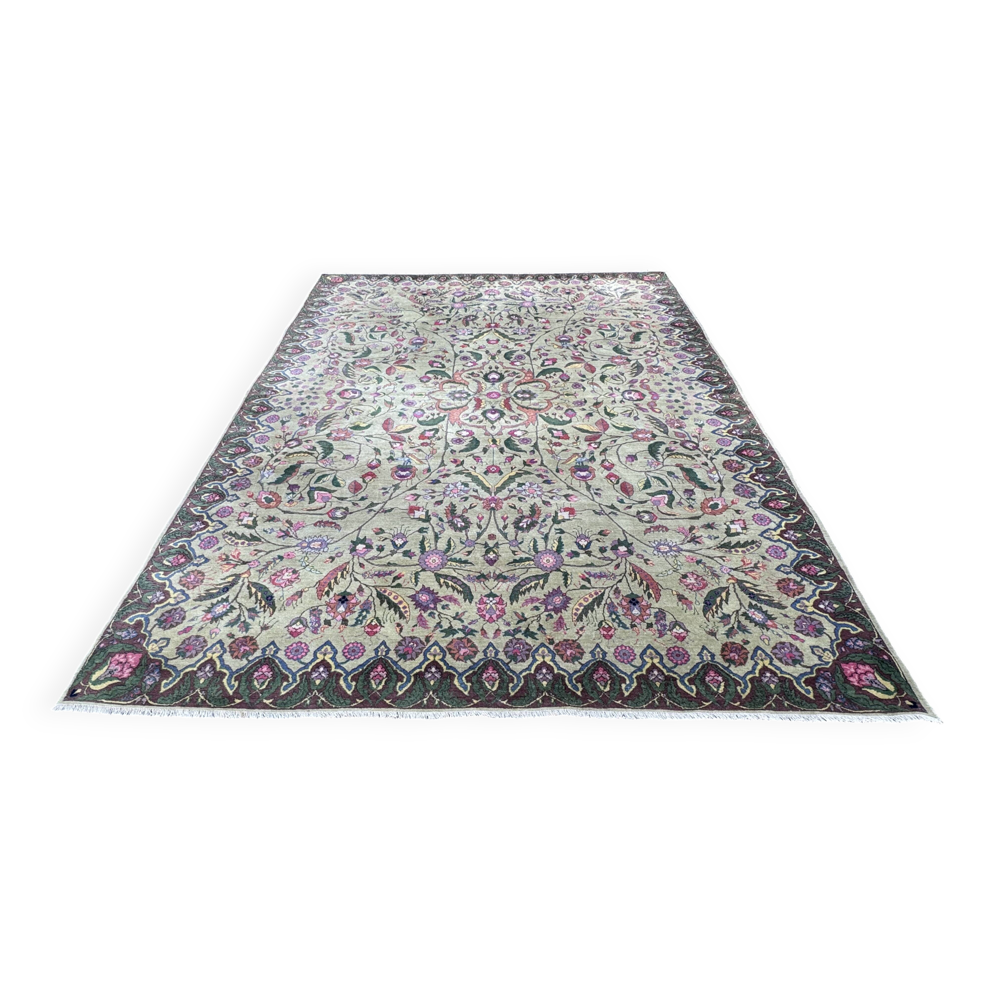 Kirman pistachio Persian rug 298x208 cm