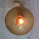 Solid wooden lamp painted orange