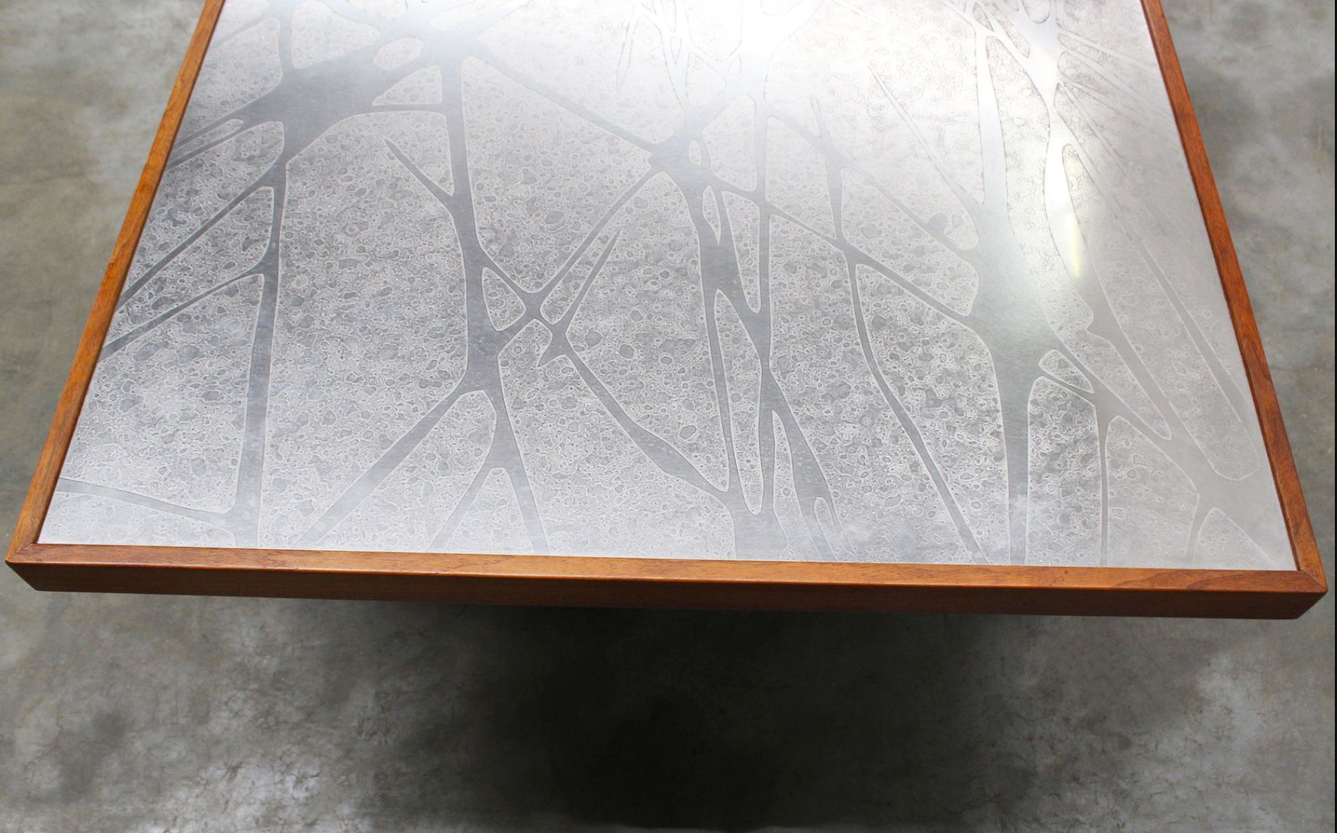 Mid-Century Sculpted Metal Coffee Table by Heinz Lilienthal