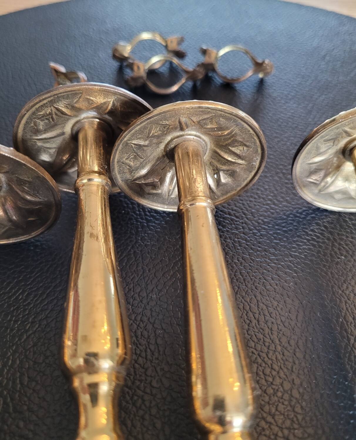 Antique brass curtain tiebacks - Set of 4