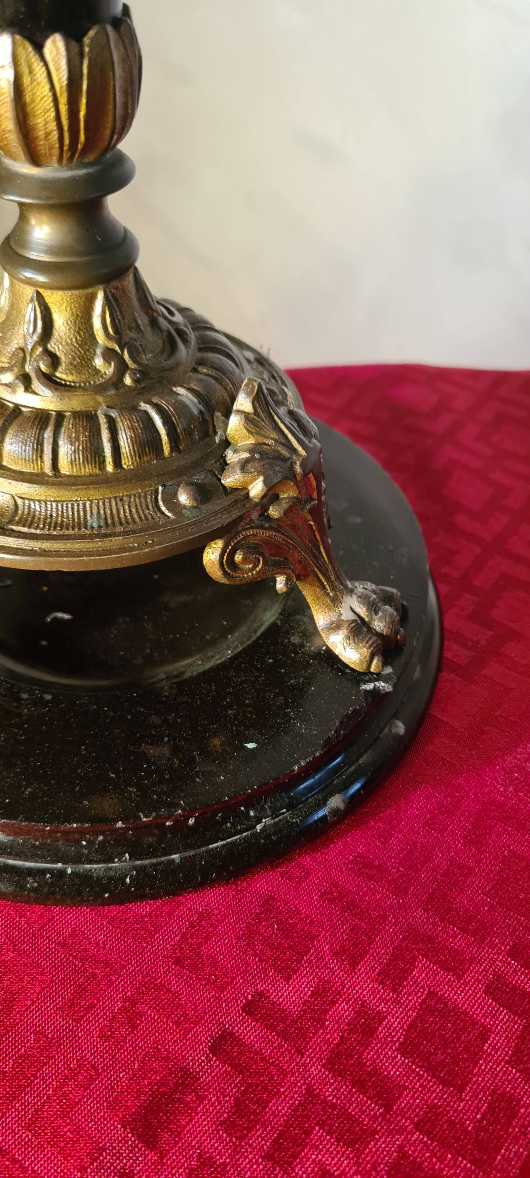 candelabra 19th gilded bronze and marble candlestick 60x32 cm