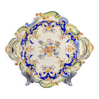 Plat de faïence française décorative antique rouen