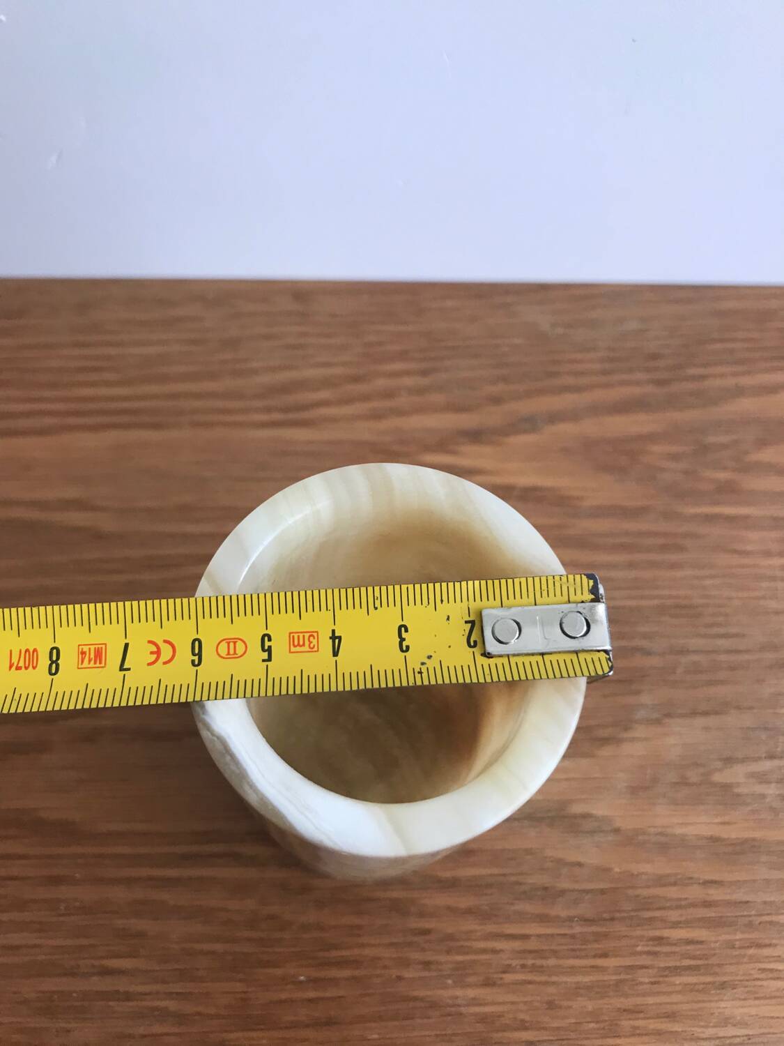Small vintage onyx vase or candle holder