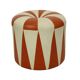 Round Vintage Pouf Orange Cream Two-Tone Skai Sixties