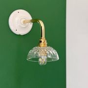 Applique coudée abat jour vintage en verre ciselé - collection vaisselle -
