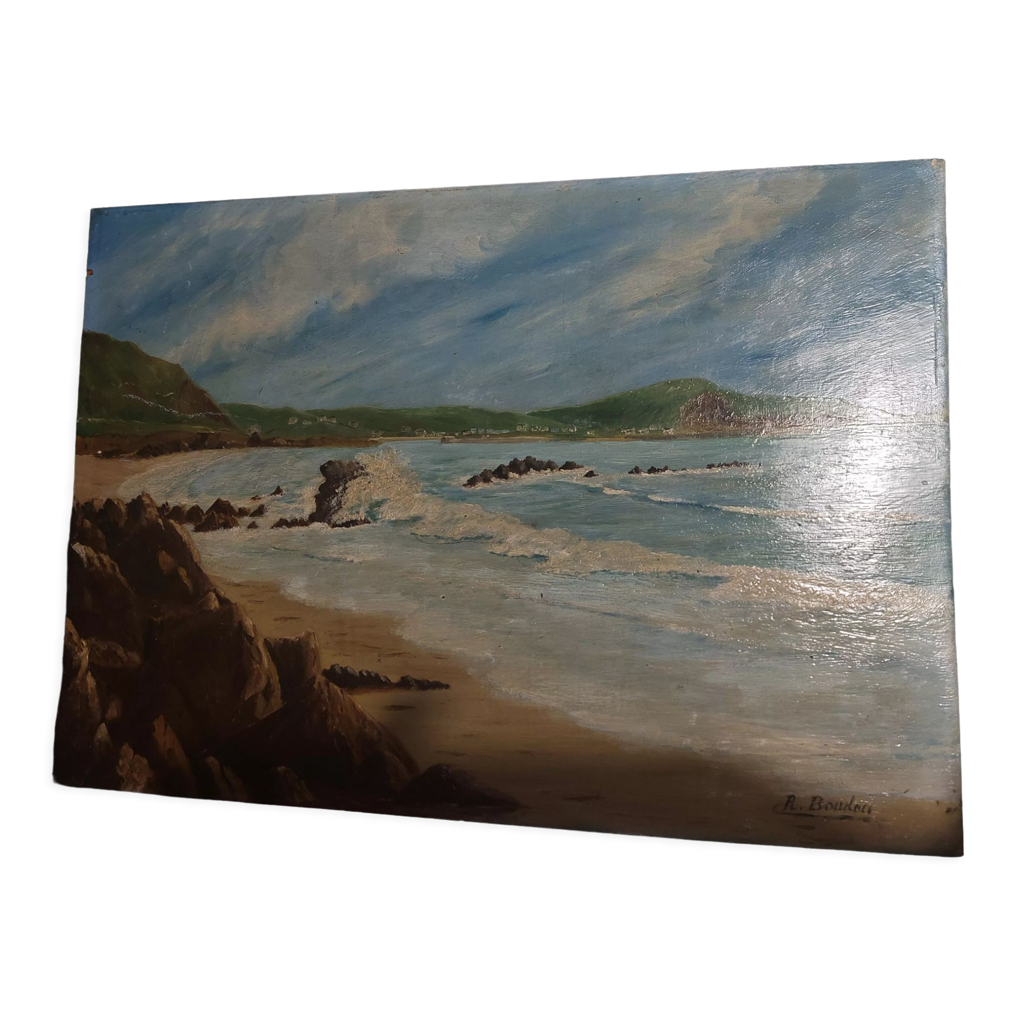 Painting oil on marine panel signed