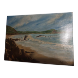 Painting oil on marine panel signed