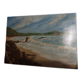 Painting oil on marine panel signed