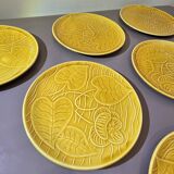 6 Sarreguemines water lily plates