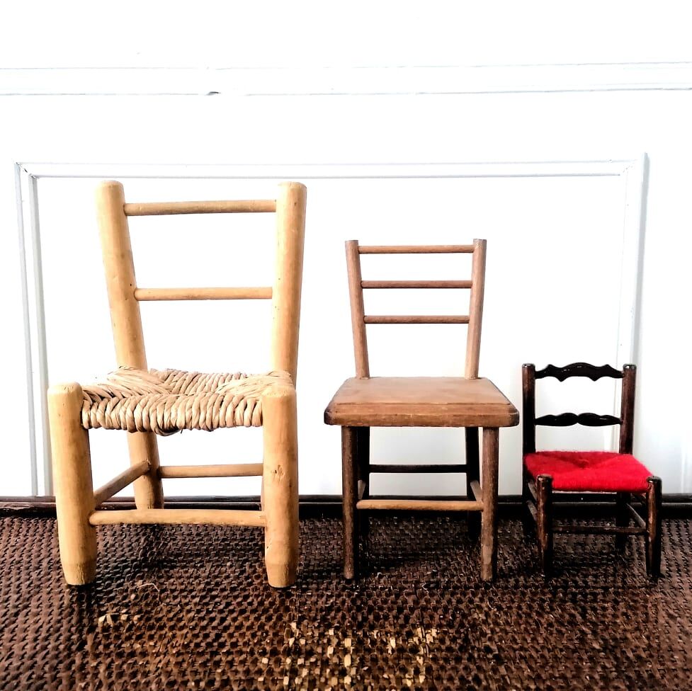 Three miniature chairs
