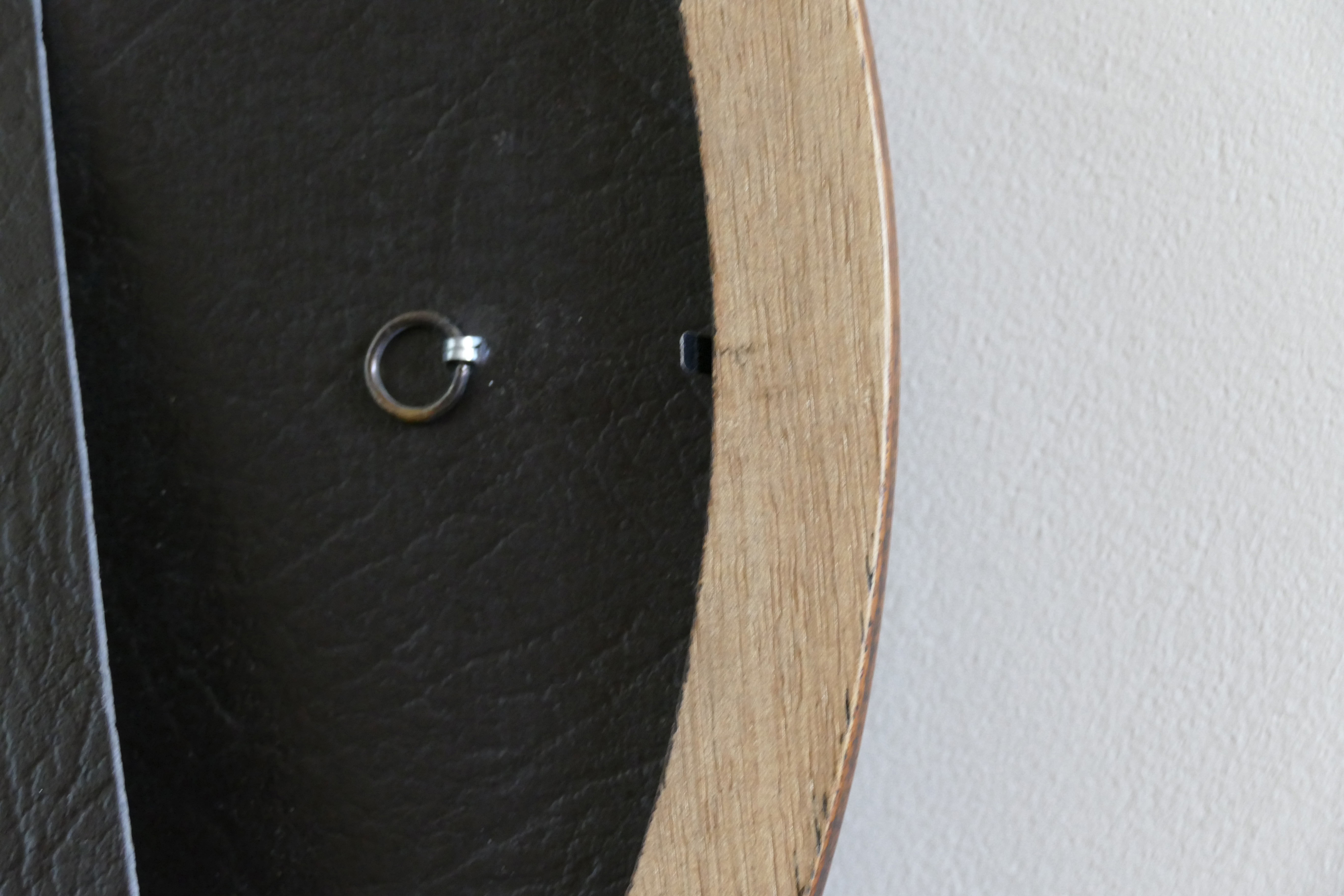 Oval wooden frame and gilded painted