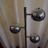 Lampadaire chromé trois boules