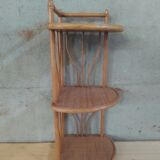 Rattan wicker corner wall shelf