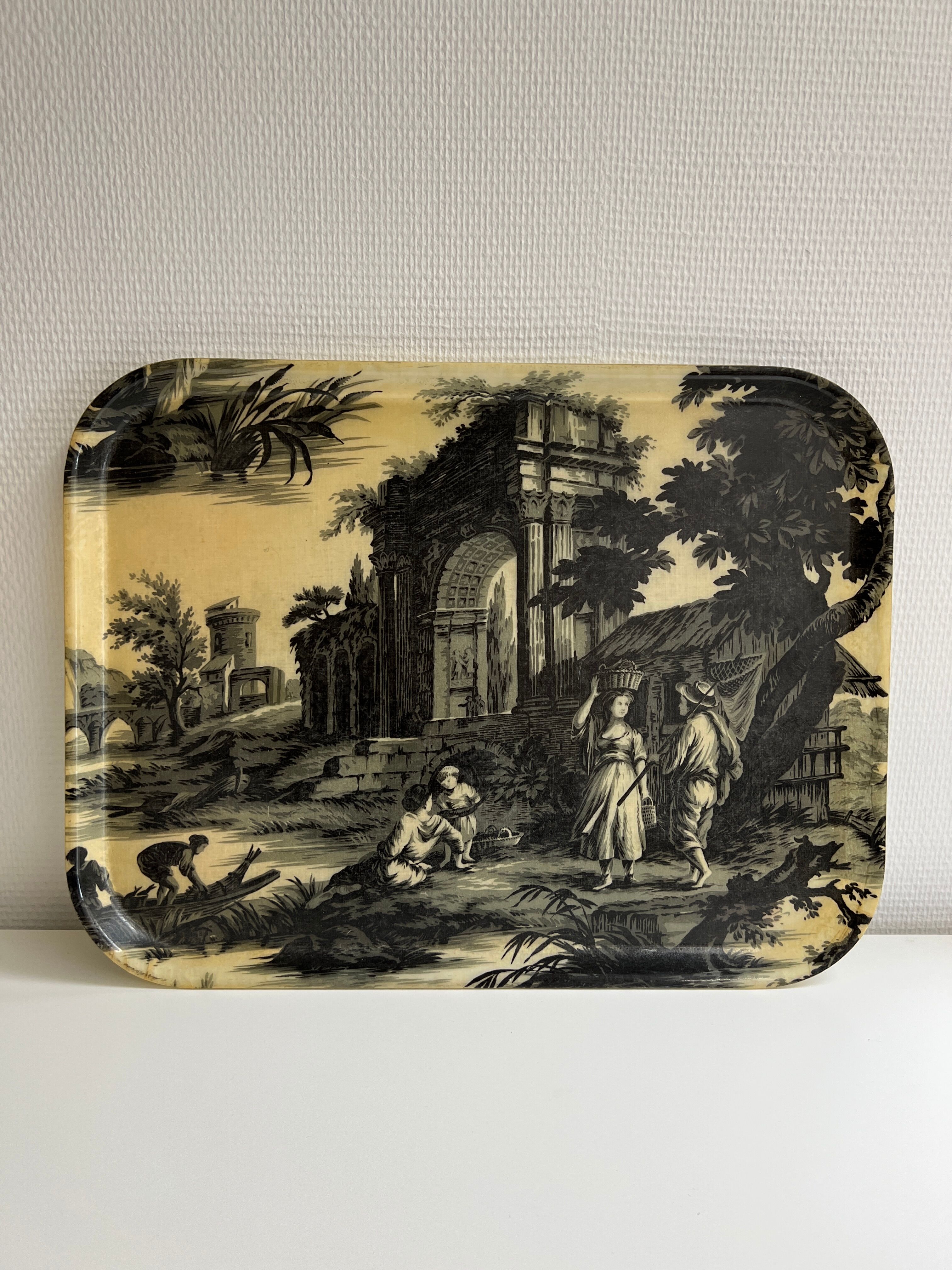 Fiberglass top canvas de Jouy style