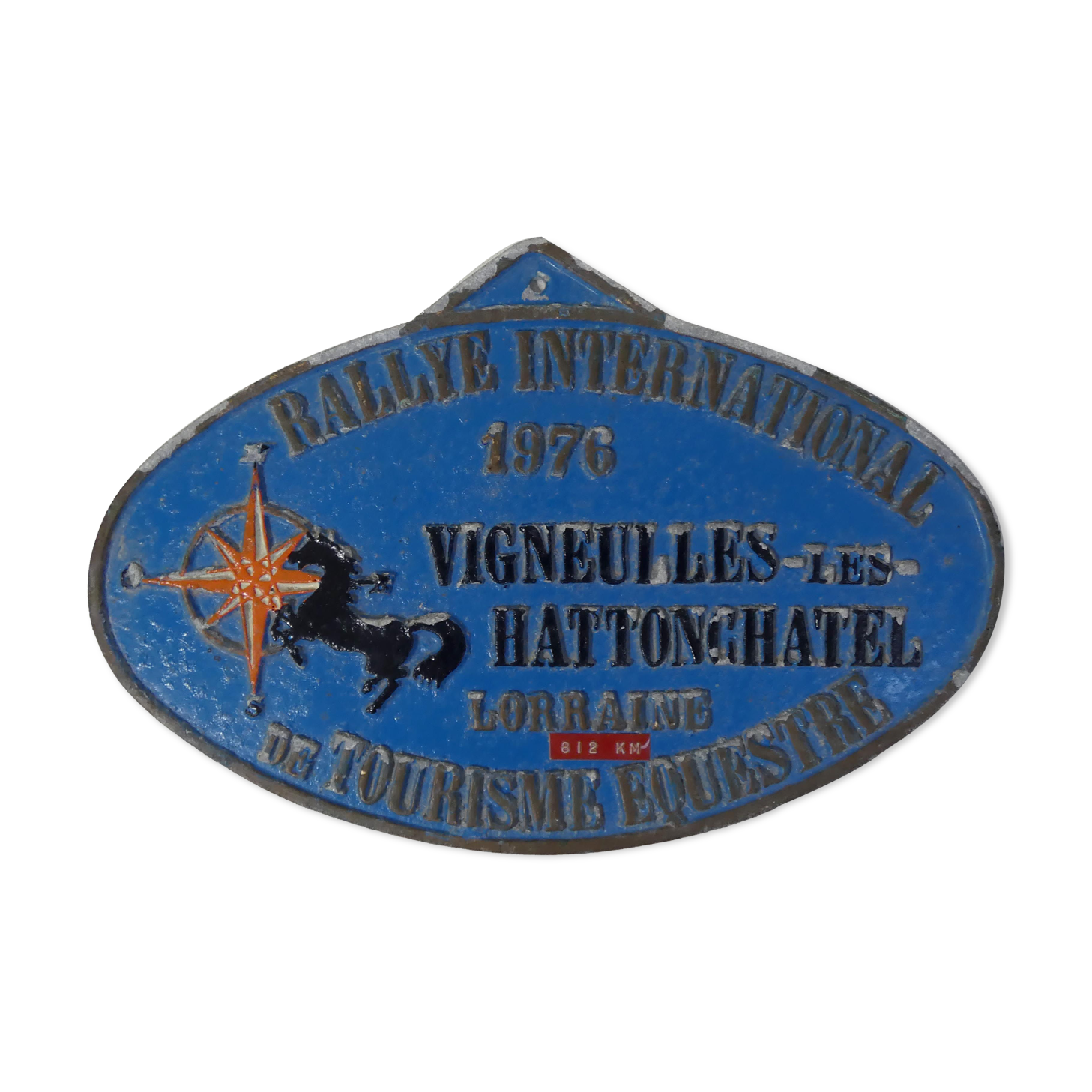 Old equestrian equestrian competition plate rally lorraine 1976