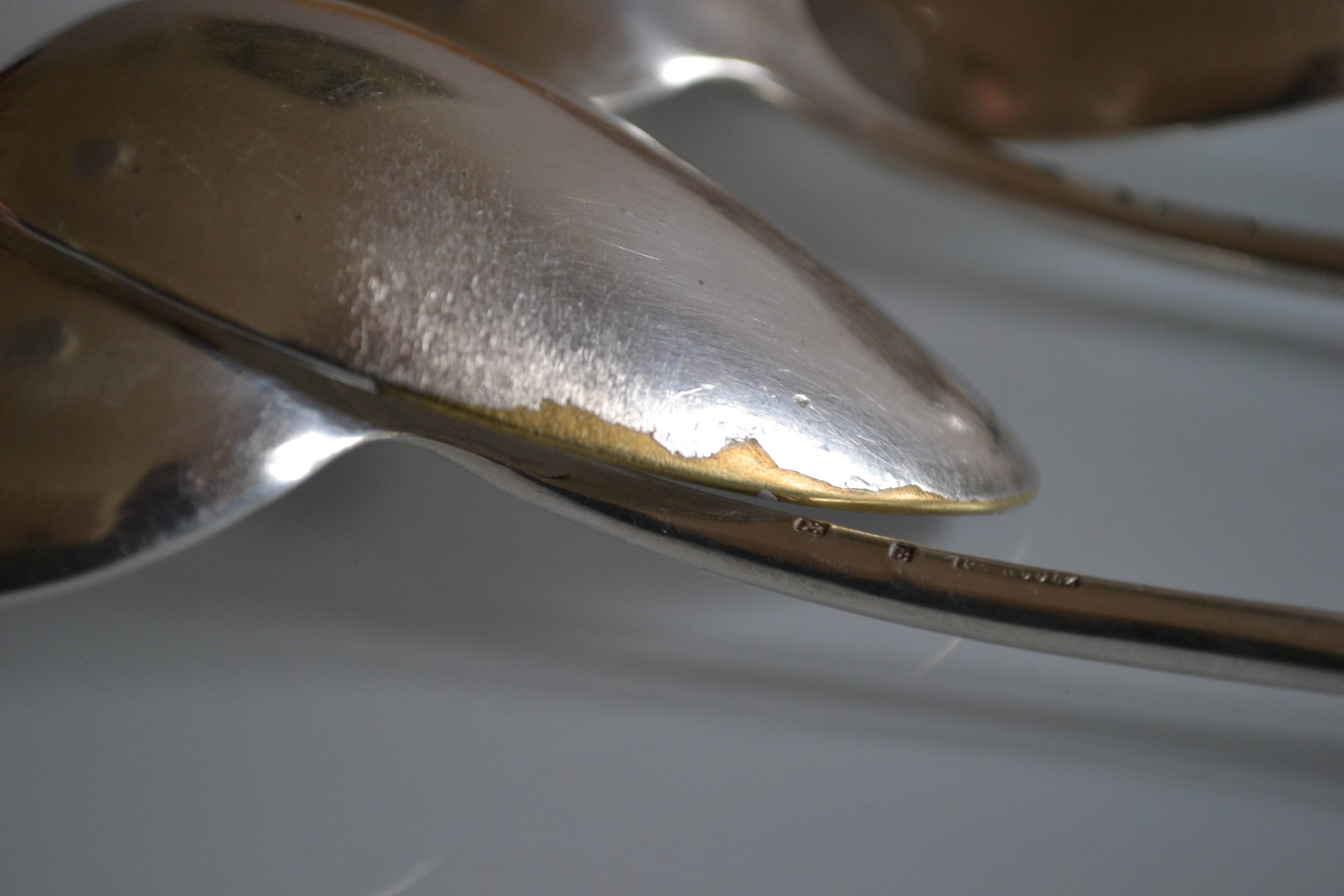 6 silver plated soup spoons P de Ruolz silver plated soup spoons 21.8 cm