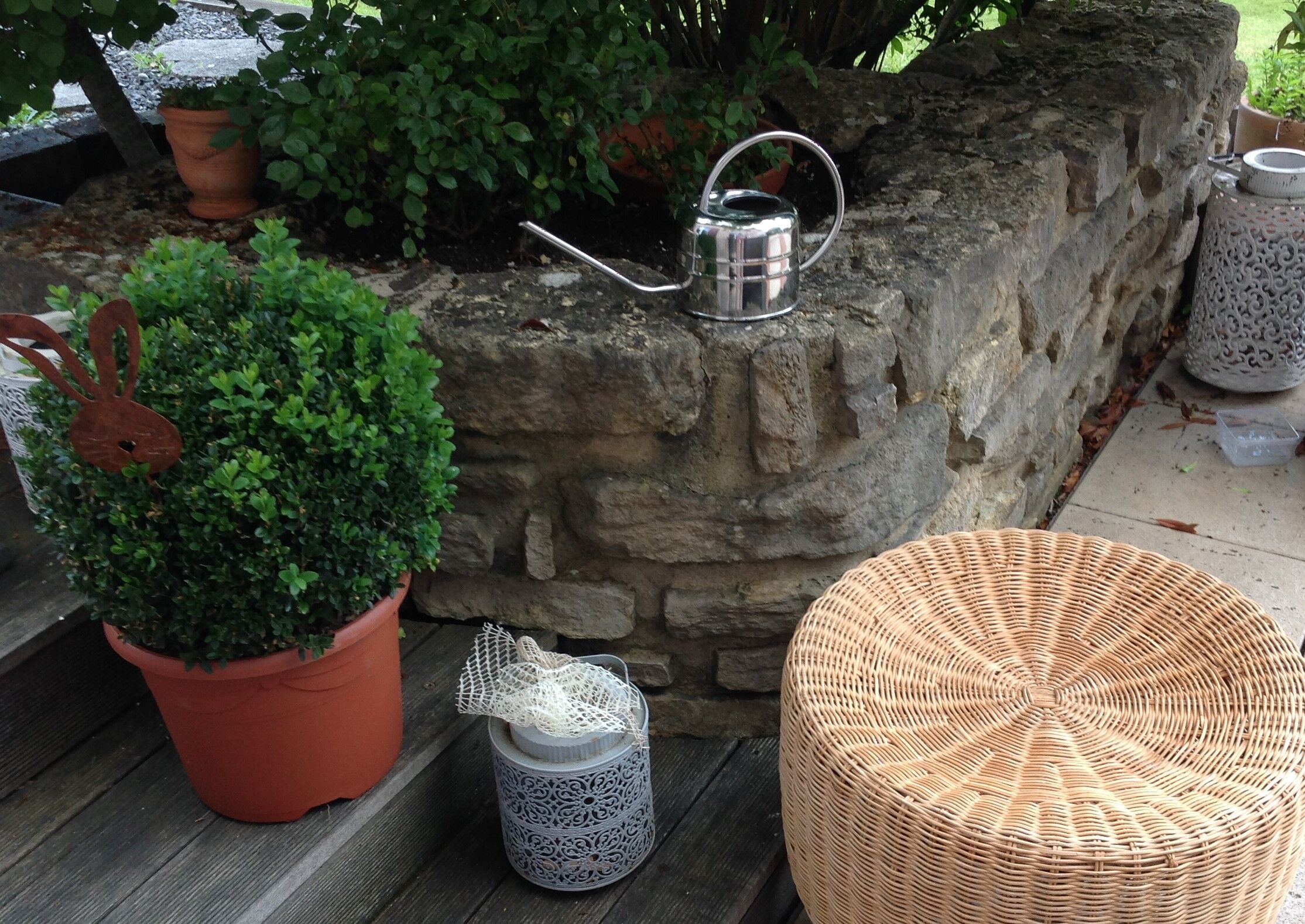 Chrome metal watering can/ vintage 60s-70s
