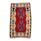 Vintage Turkish mini kilim 60x102 cm wool small kelim runner, shabby chic 2566