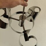 Space age chrome design chandelier suspension