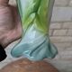 Antique large slipware vase decorated with anemones, Saint Clément, H30cm.
