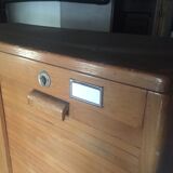 Office storage with sliding curtain