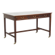 Writing desk/desk on wheels in English style with a blue leather top