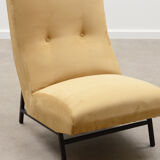 Set of 2 high back lounge chairs, 60s France.